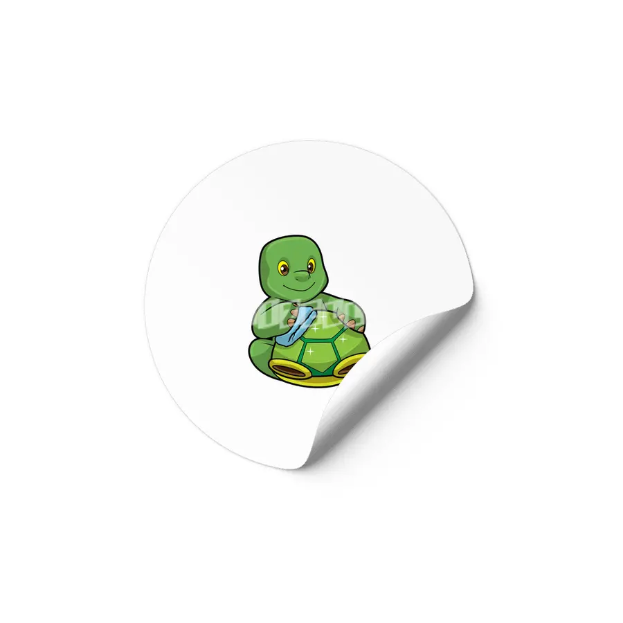 Turtle with Shell & Cleaning rag Etiket
