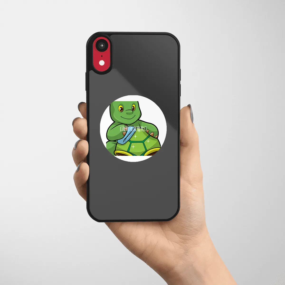 Turtle with Shell & Cleaning rag Etiket