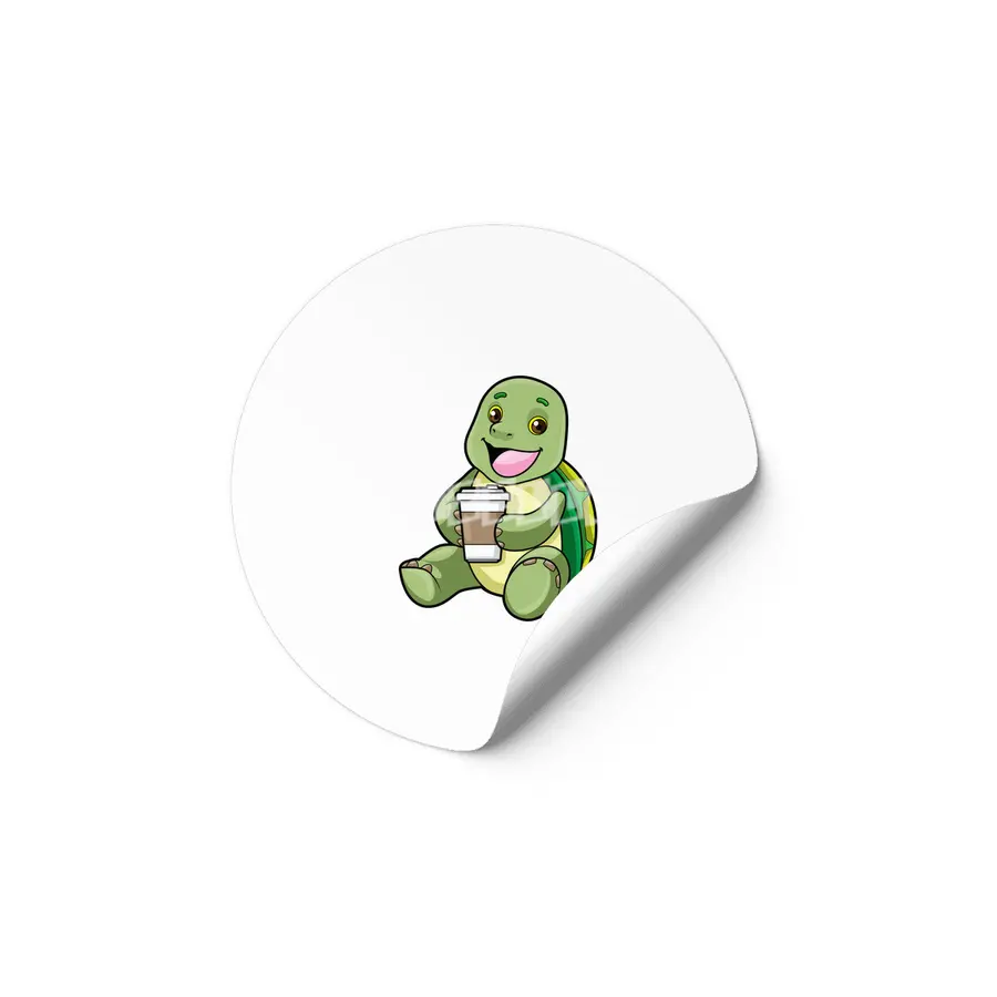 Turtle with Shell & Coffee to go Etiket