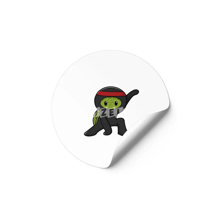 Turtle with Shell as Ninja Etiket