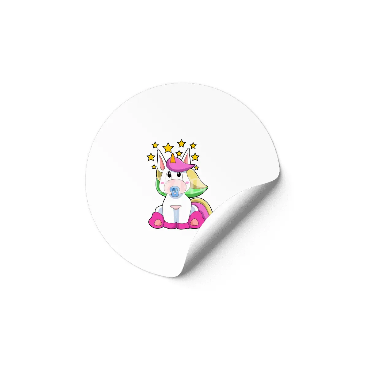 Unicorn as Baby with Pacifier Etiket
