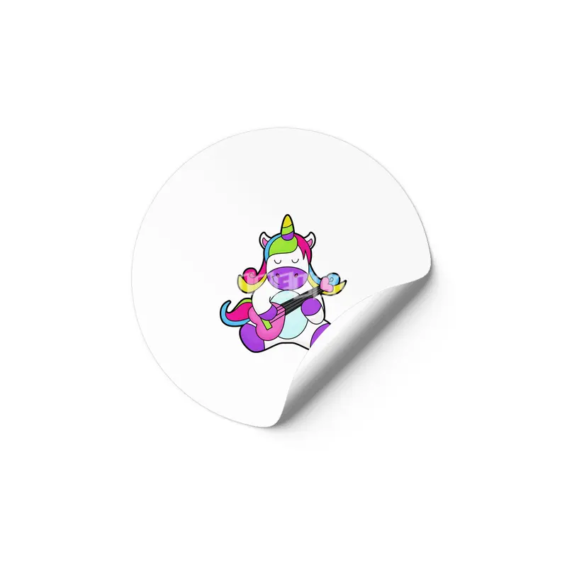 Unicorn as Musician with Guitar Etiket