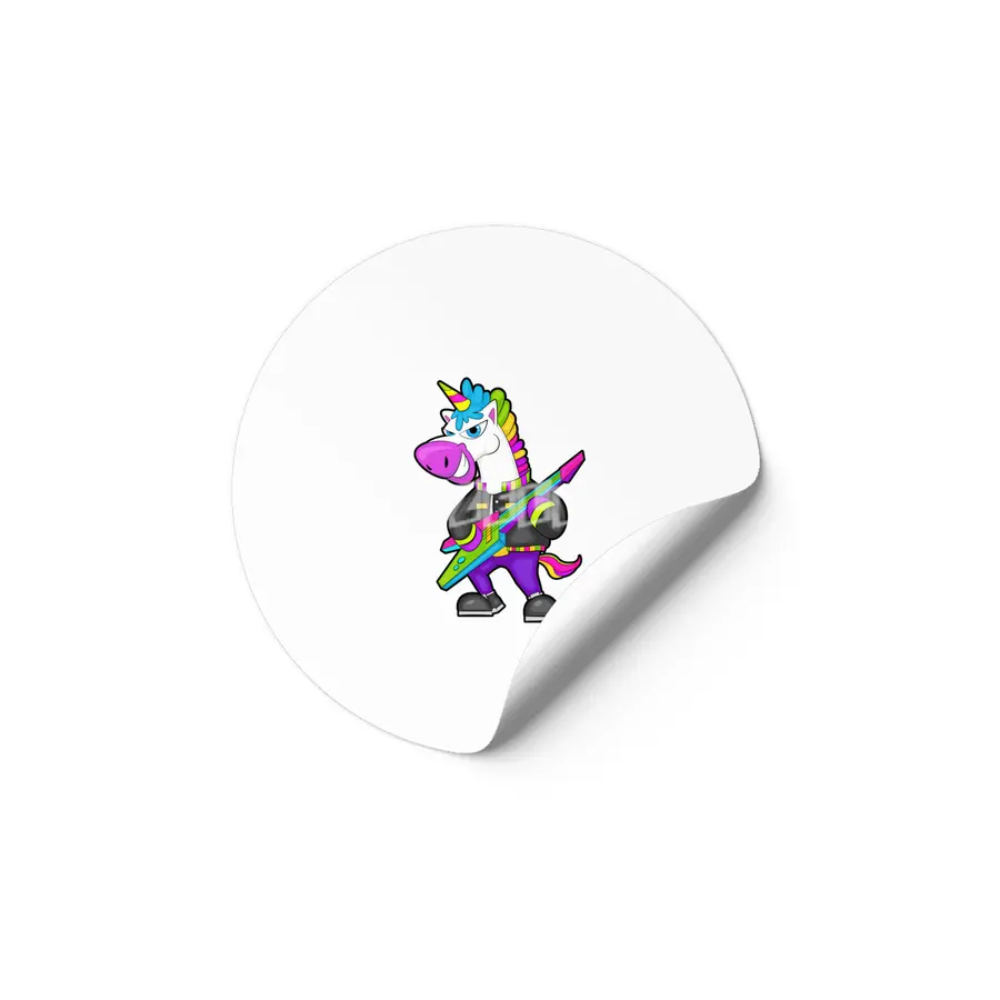 Unicorn as Musician with Guitar Etiket