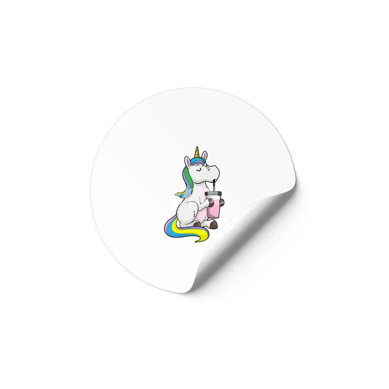 Unicorn with Bubble Tea Etiket