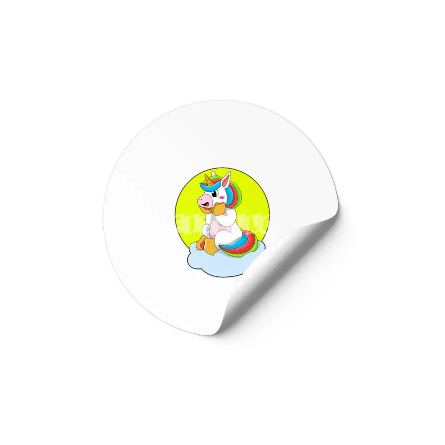 Unicorn with Cloud & Sun Etiket