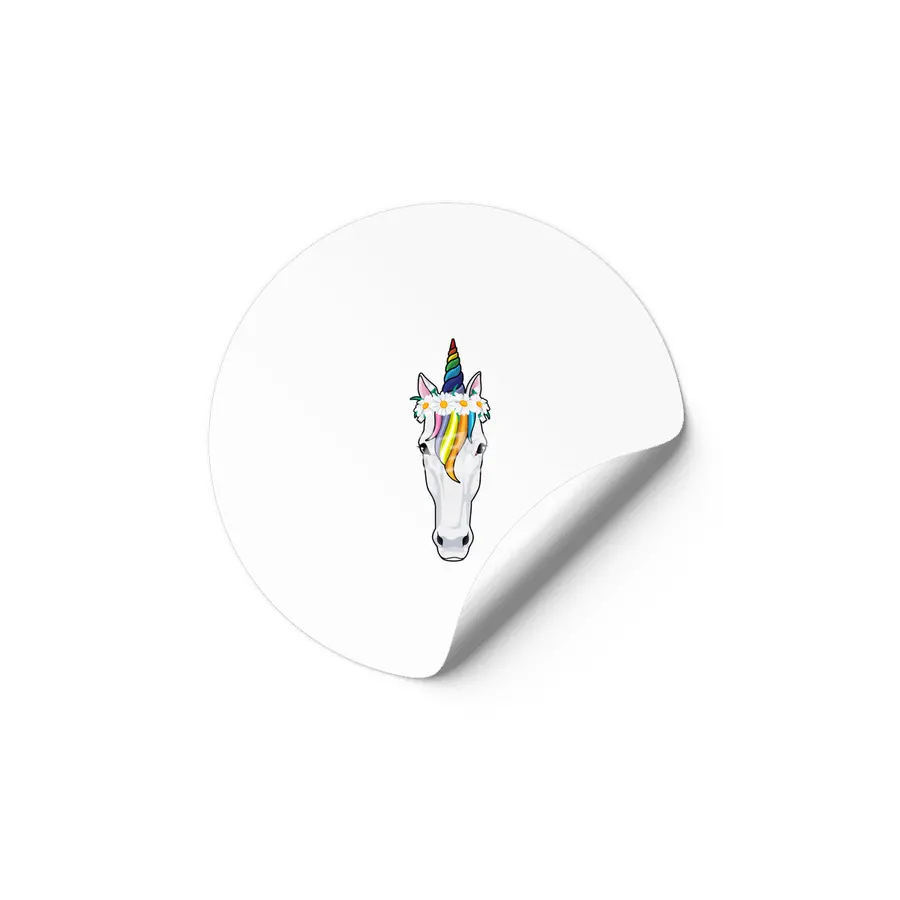 Unicorn with Flowers Etiket