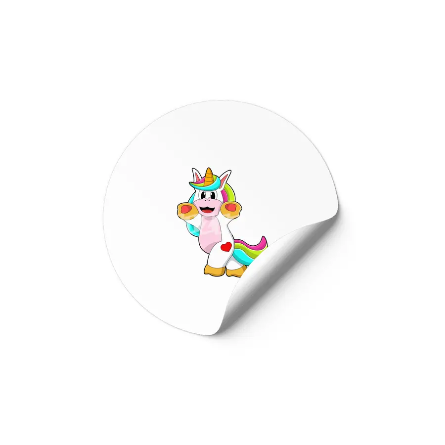Unicorn with Heart Tattoo Etiket