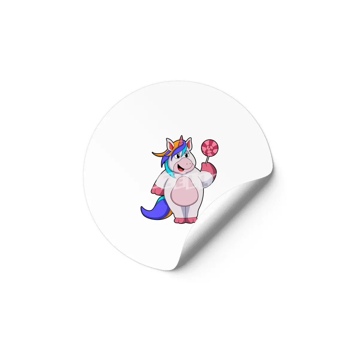 Unicorn with Lollipop Etiket