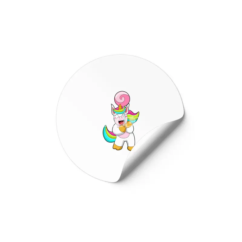 Unicorn with Lollipop Etiket