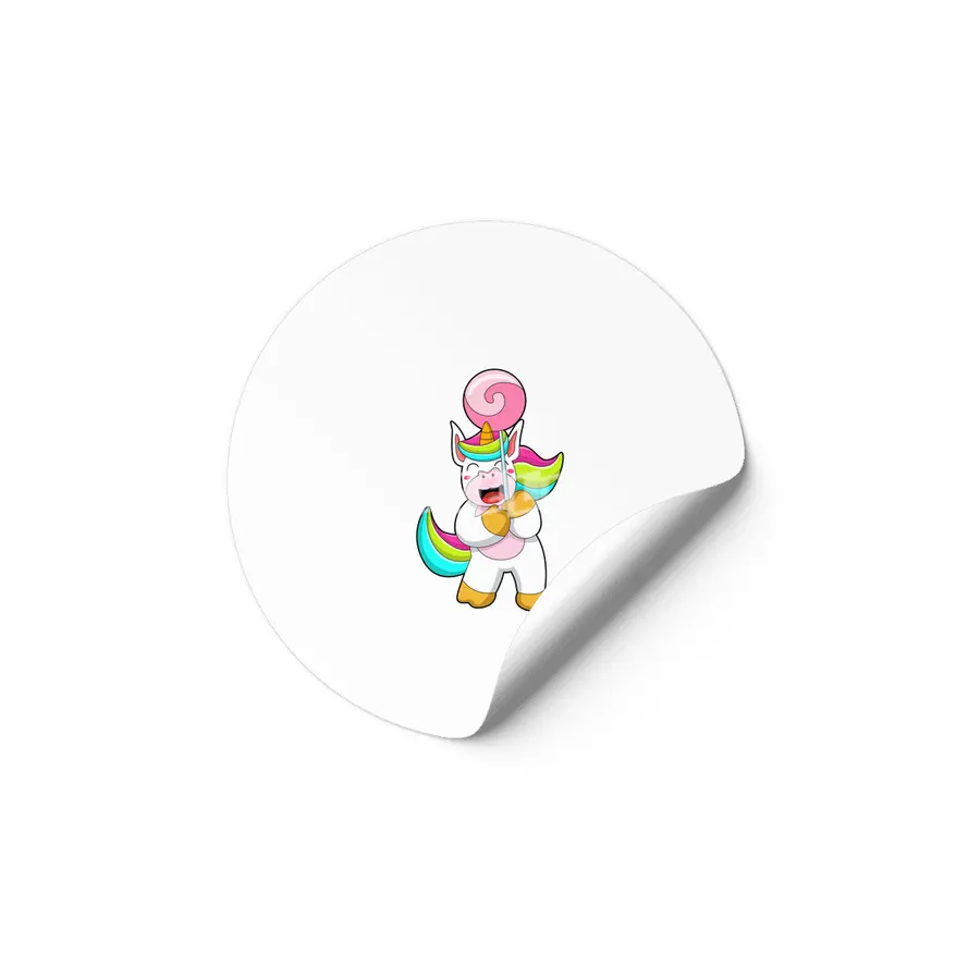 Unicorn with Lollipop Etiket