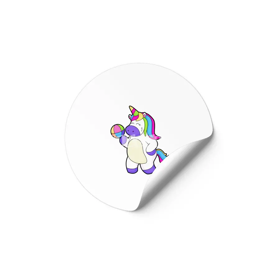 Unicorn with Volleyball Etiket