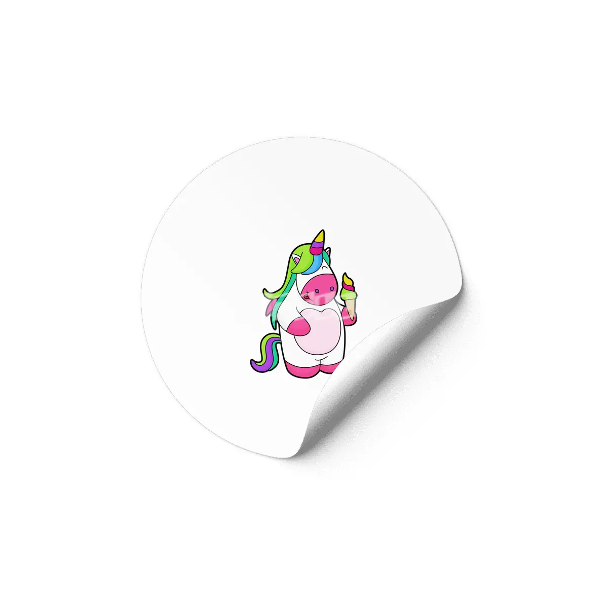 Unicorn with Waffle Ice cream Etiket