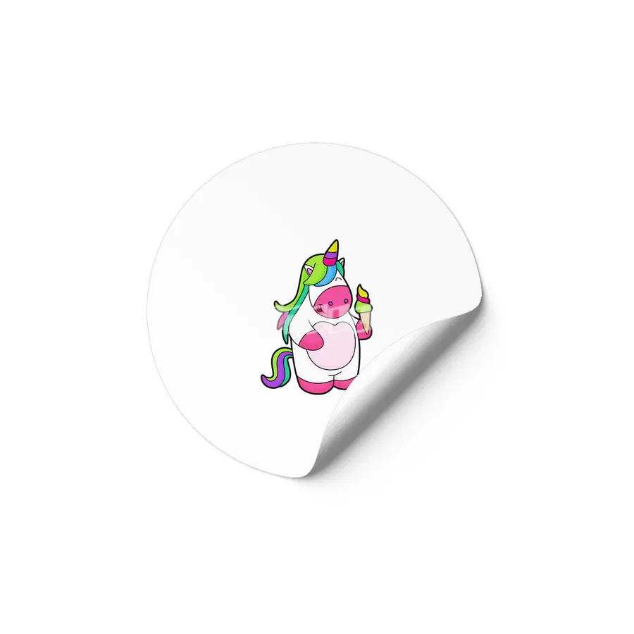Unicorn with Waffle Ice cream Etiket