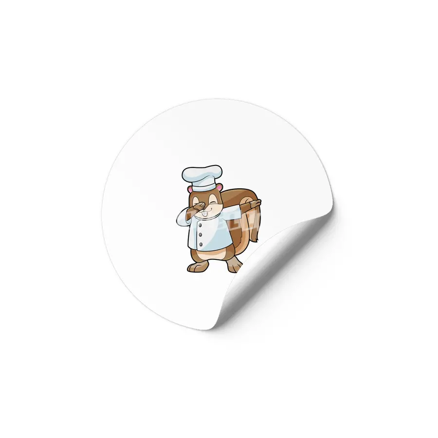 Squirrel as Cook with Cooking apron Etiket