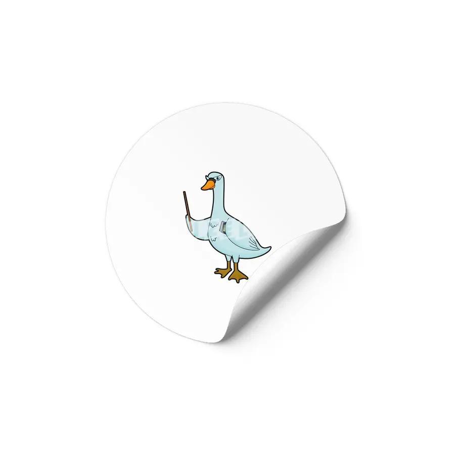 Swan as Teacher with Book & Pointer Etiket
