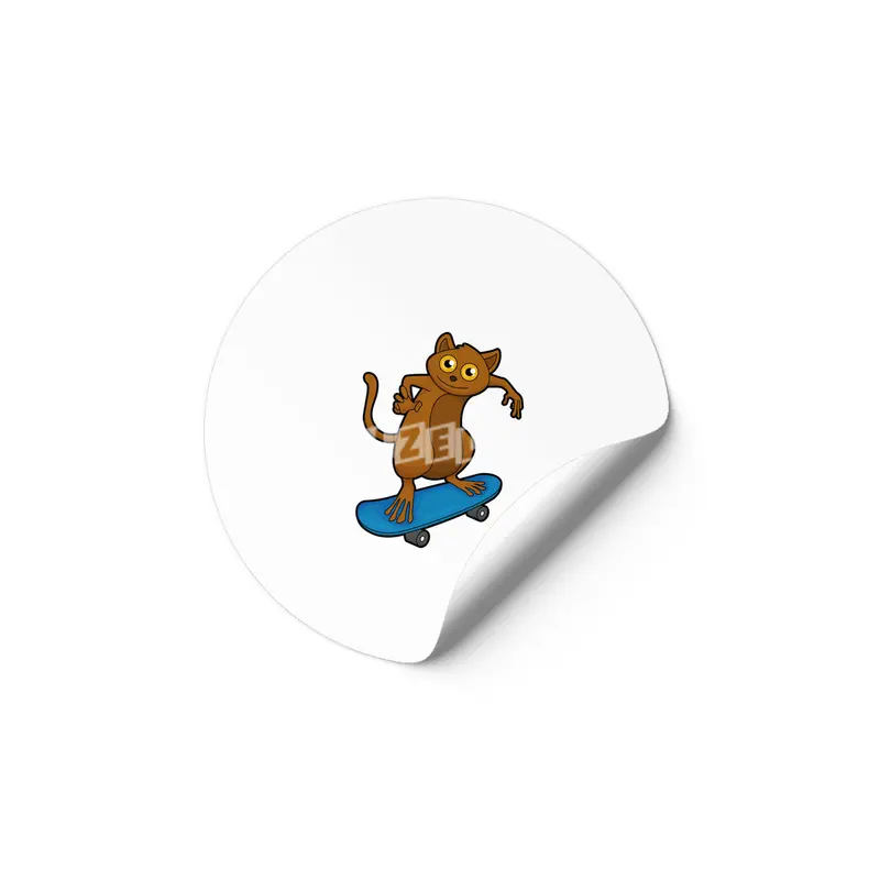Tarsier as Skater with Skateboard Etiket