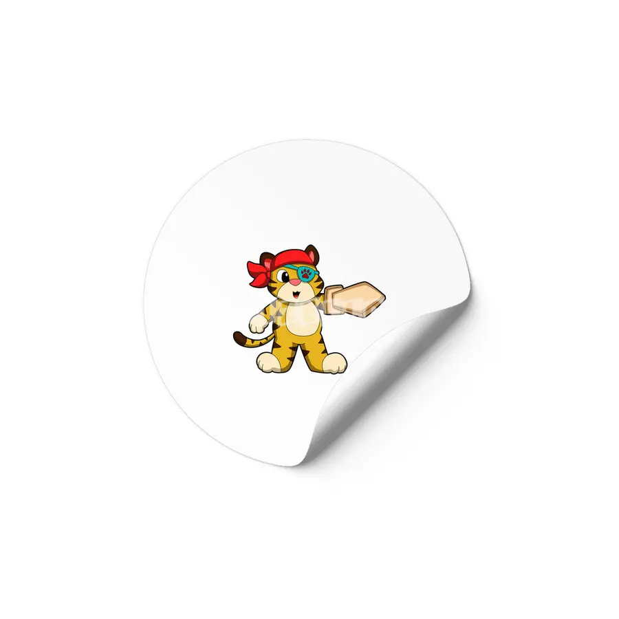 Tiger as Pirate with Eye patch & Sword Etiket