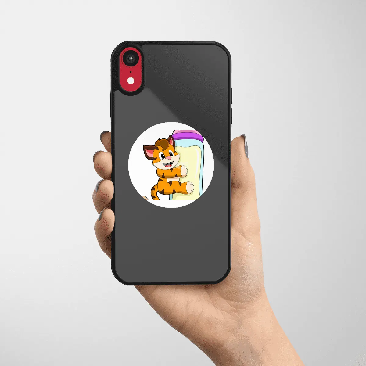 Tiger with Baby bottle of Milk Etiket