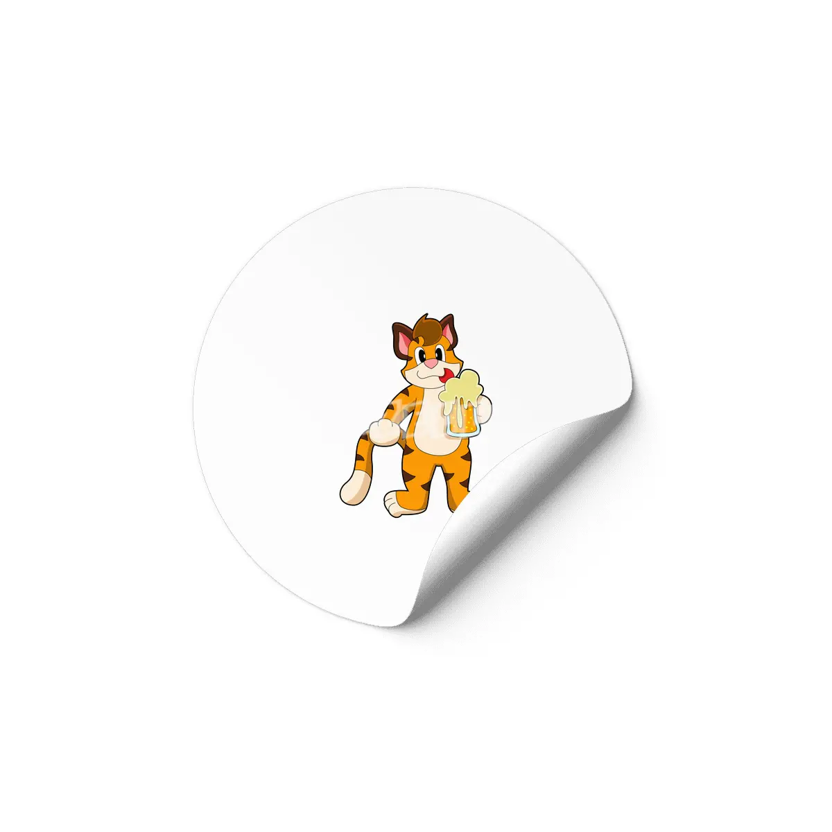 Tiger with Mug of Beer Etiket