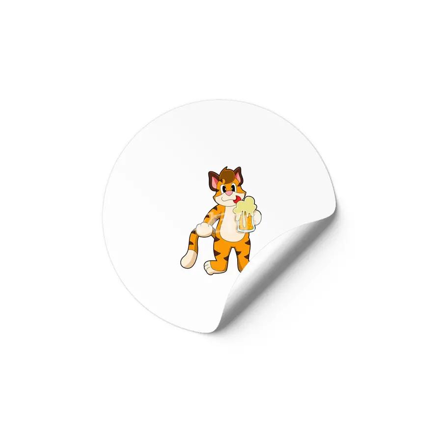 Tiger with Mug of Beer Etiket
