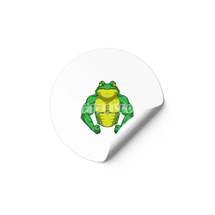 Toad as Bodybuilder with big Muscles Etiket