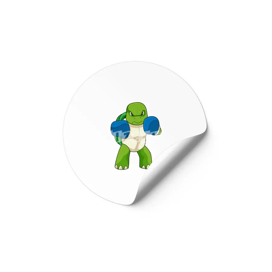 Turtle as Boxer with Boxing gloves Etiket