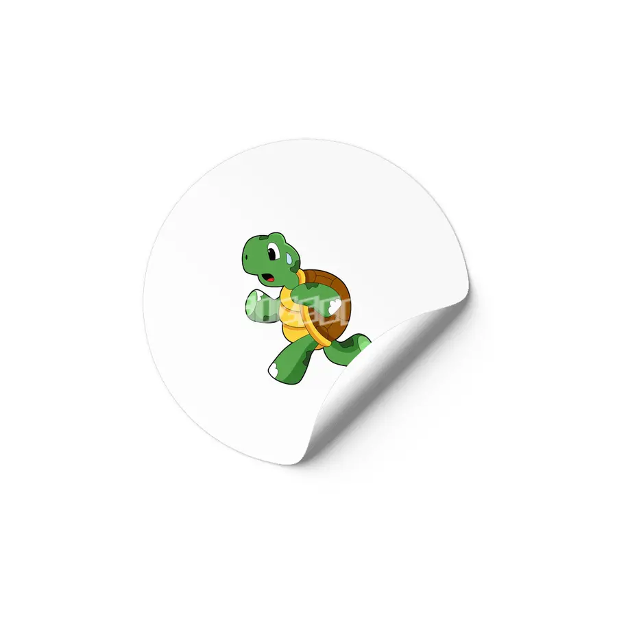 Turtle as Jogger at Running Etiket