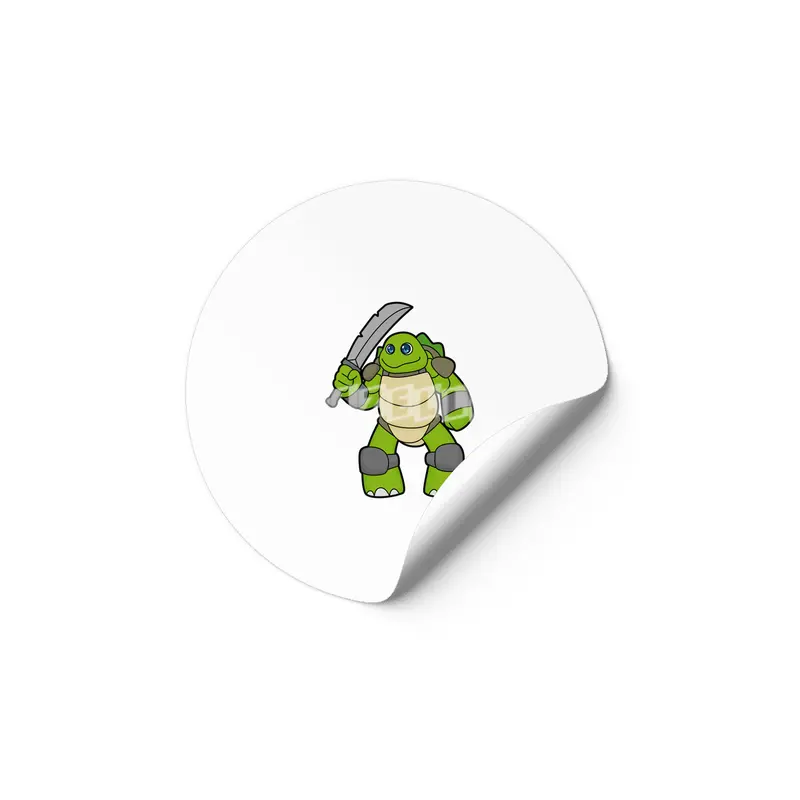 Turtle as Warrior with Sword Etiket
