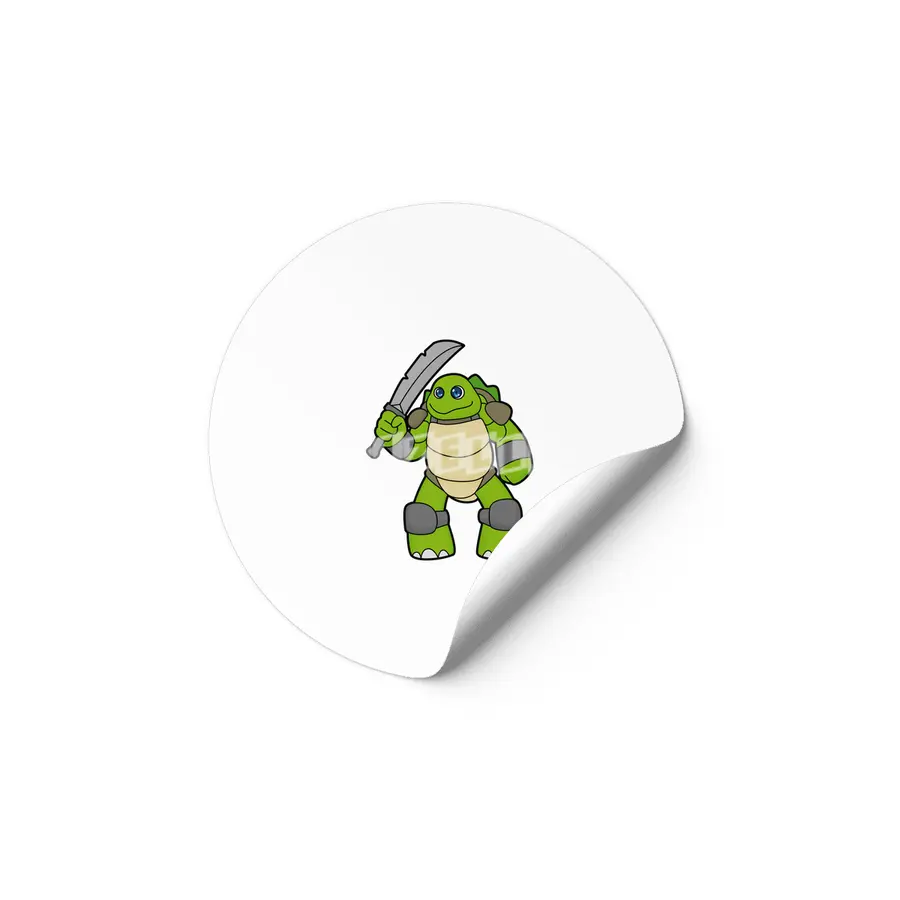 Turtle as Warrior with Sword Etiket