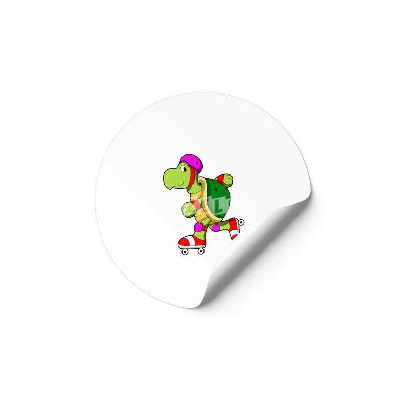 Turtle at Inline skating with Inline skates Etiket