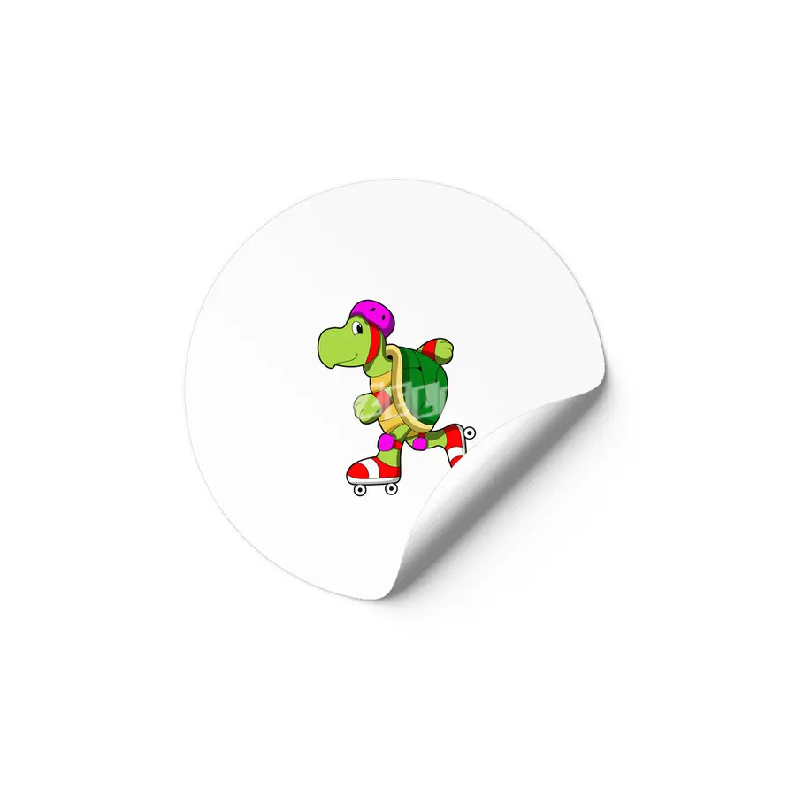 Turtle at Inline skating with Inline skates Etiket