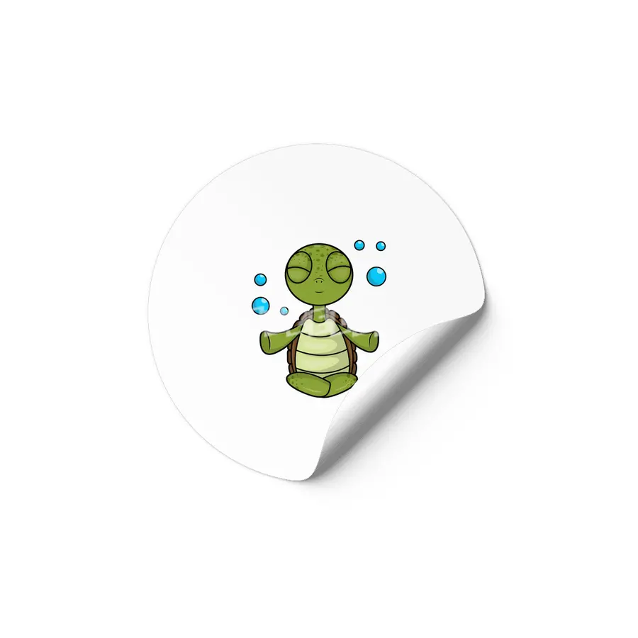 Turtle at Meditating in Sitting Etiket