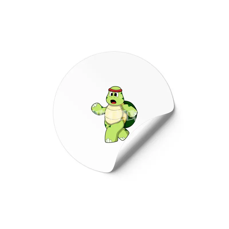Turtle at Running with Headband Etiket