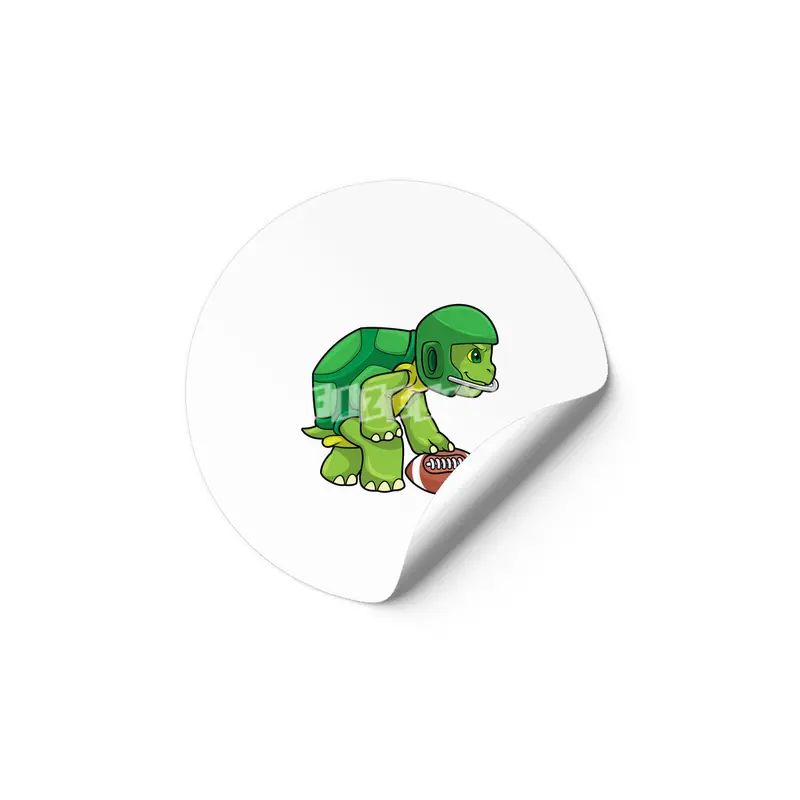 Turtle at Sports with Football & Helmet Etiket