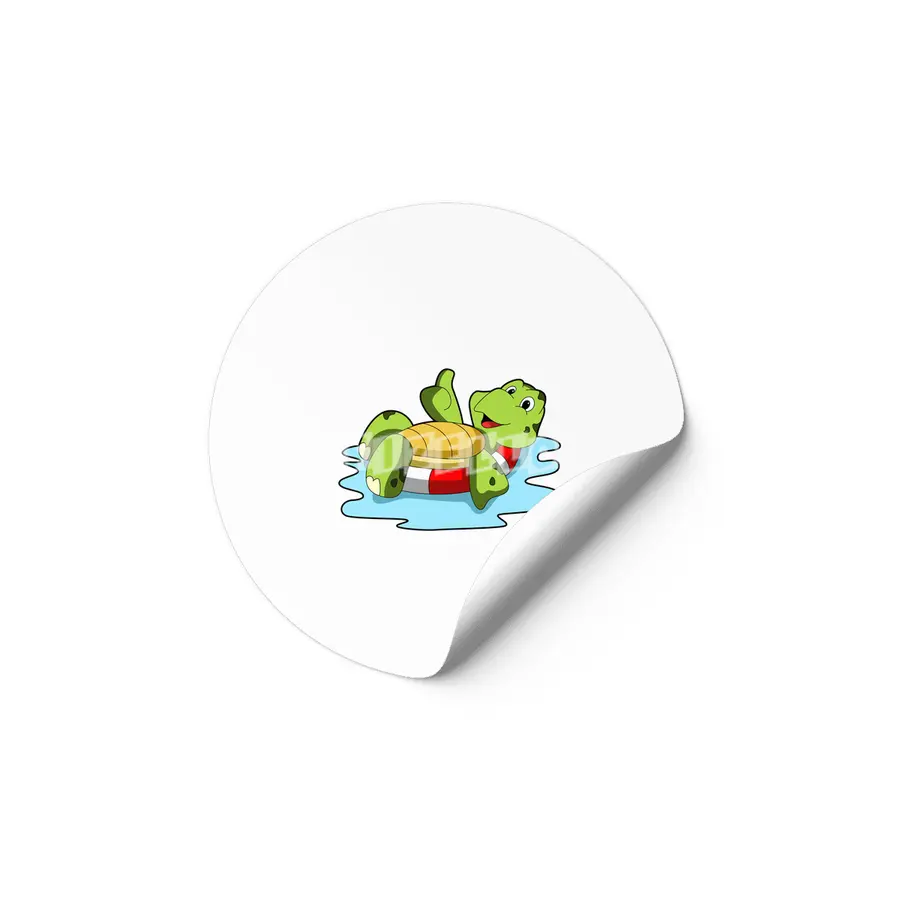 Turtle at Swimming in Water Etiket