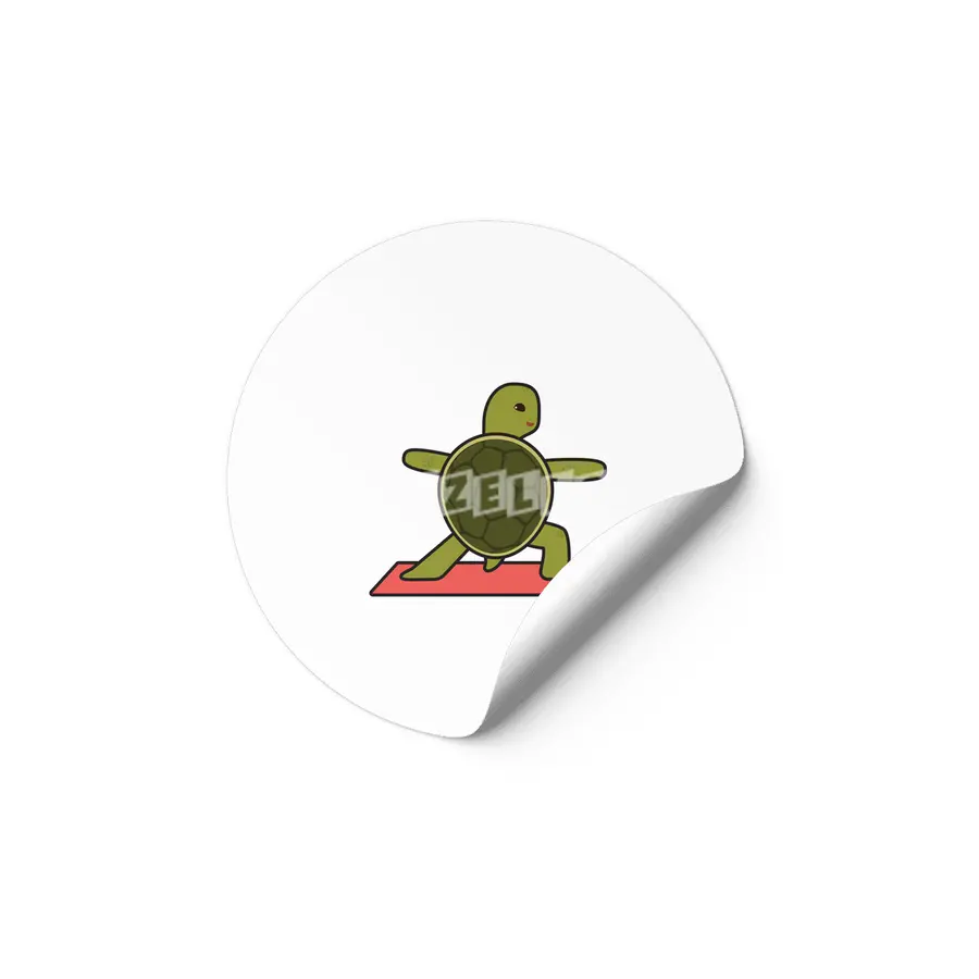 Turtle at Yoga with Yoga mat Etiket
