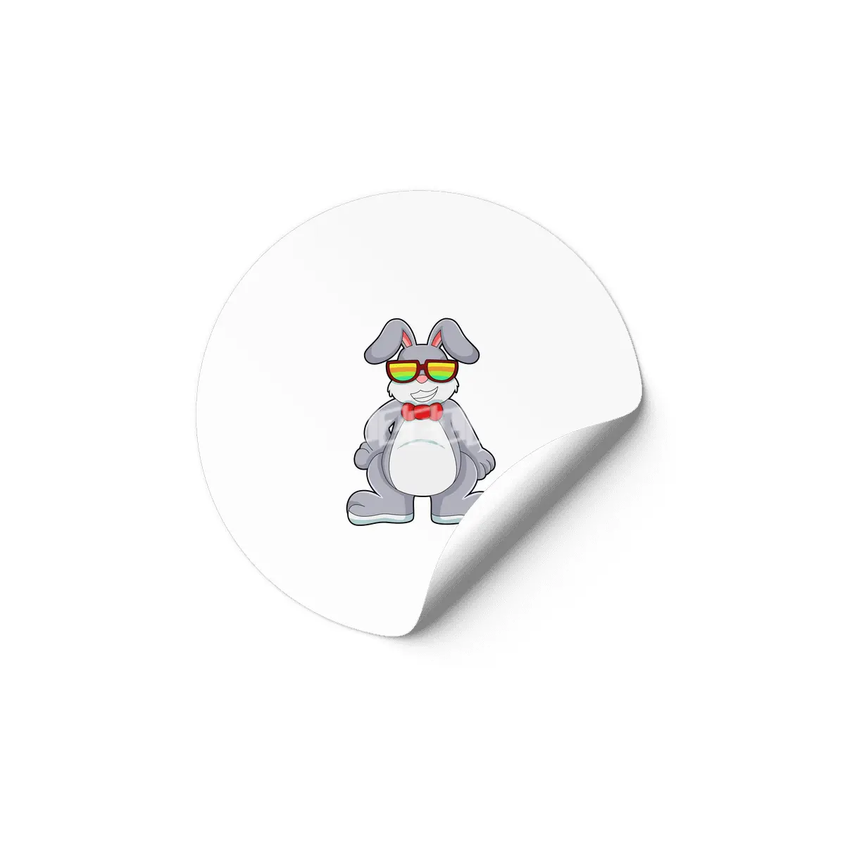 Rabbit with Sunglasses & Tie Etiket