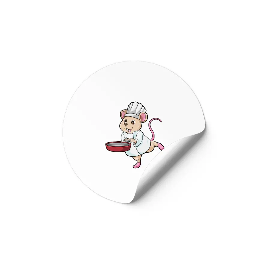 Rat as Cook with Pan & Cooking hat Etiket