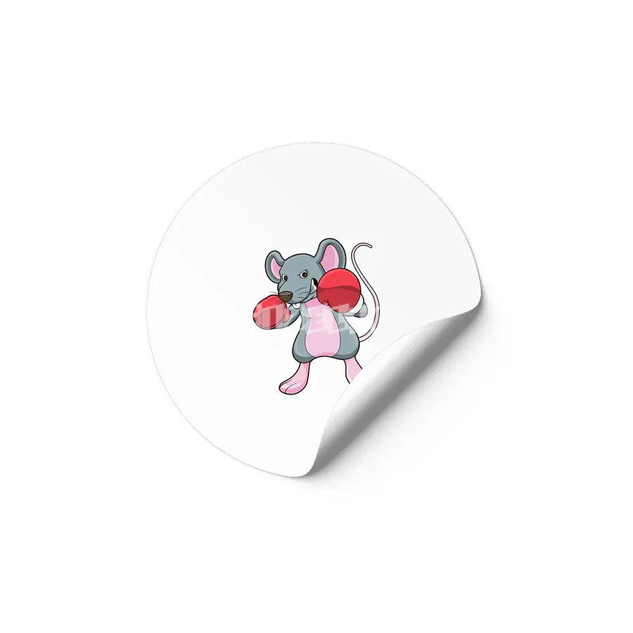 Rat at Boxing with Boxing gloves Etiket