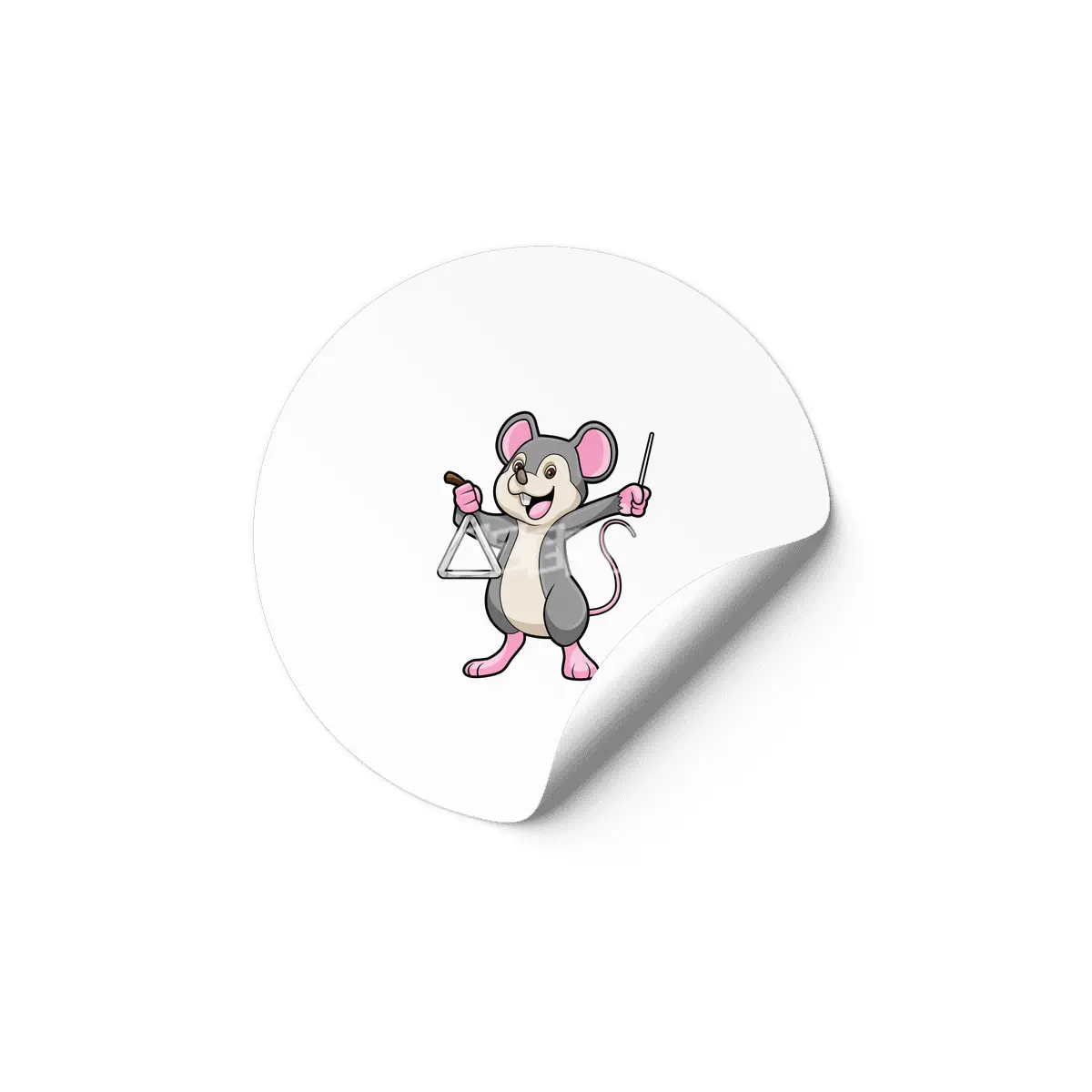 Rat at Music with Triangle Etiket