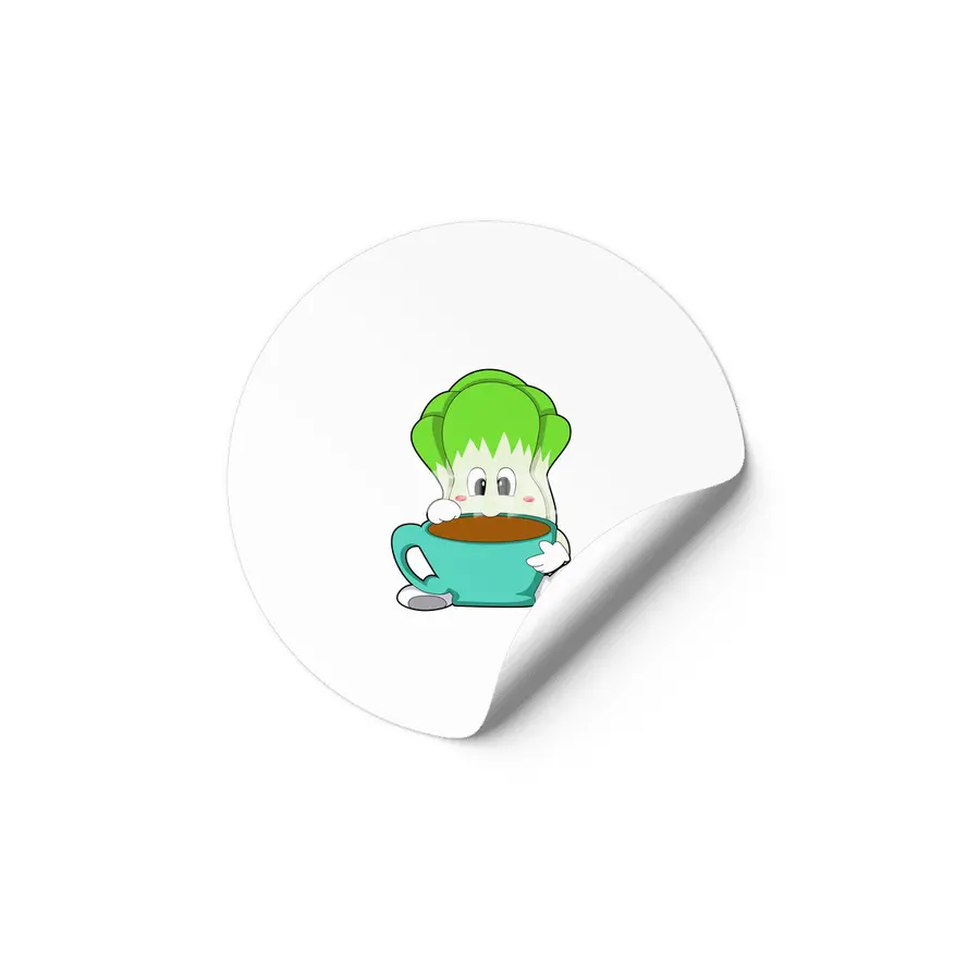 Salad with Cup of Coffee Etiket