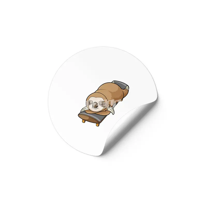 Sloth at Sleeping with Skateboard Etiket