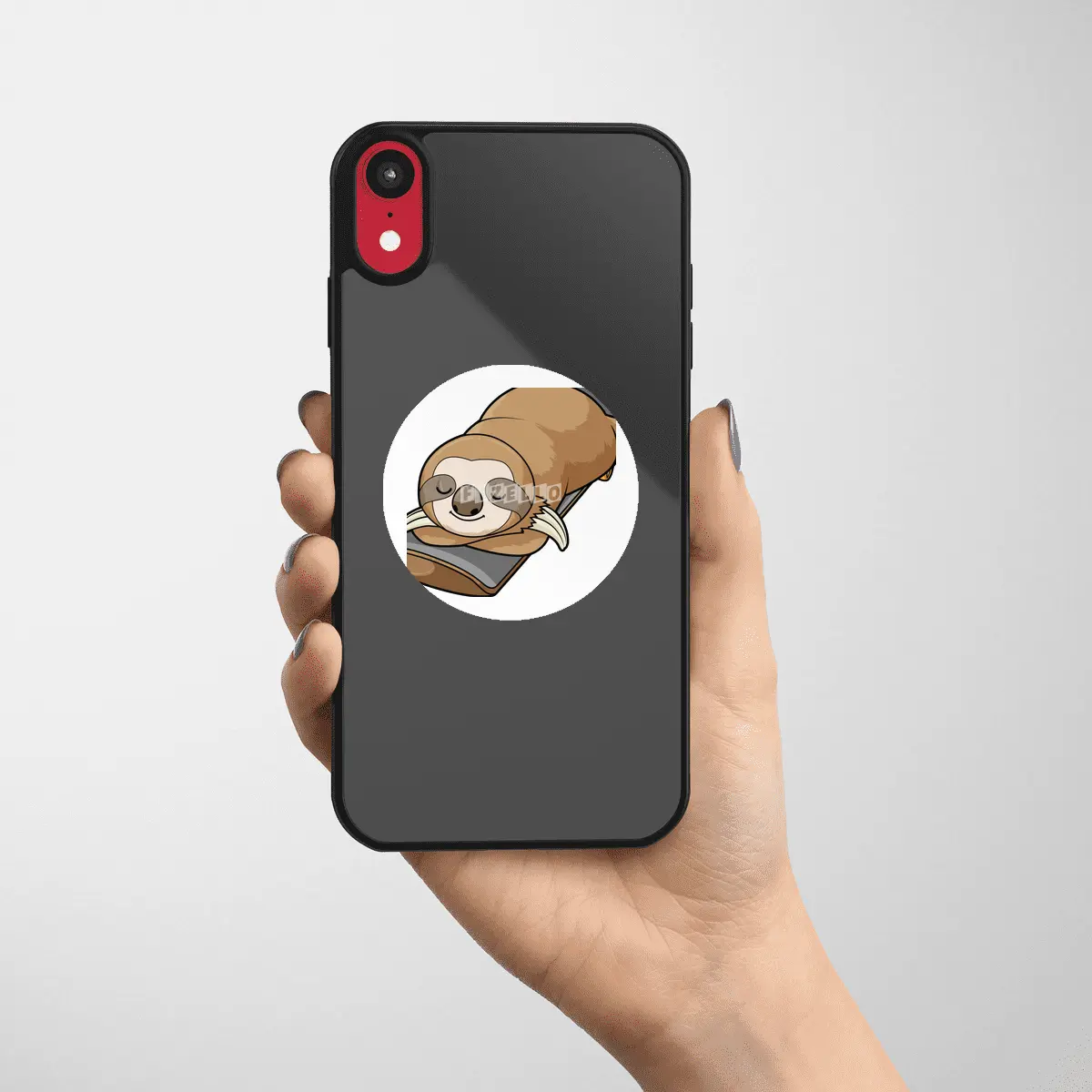 Sloth at Sleeping with Skateboard Etiket