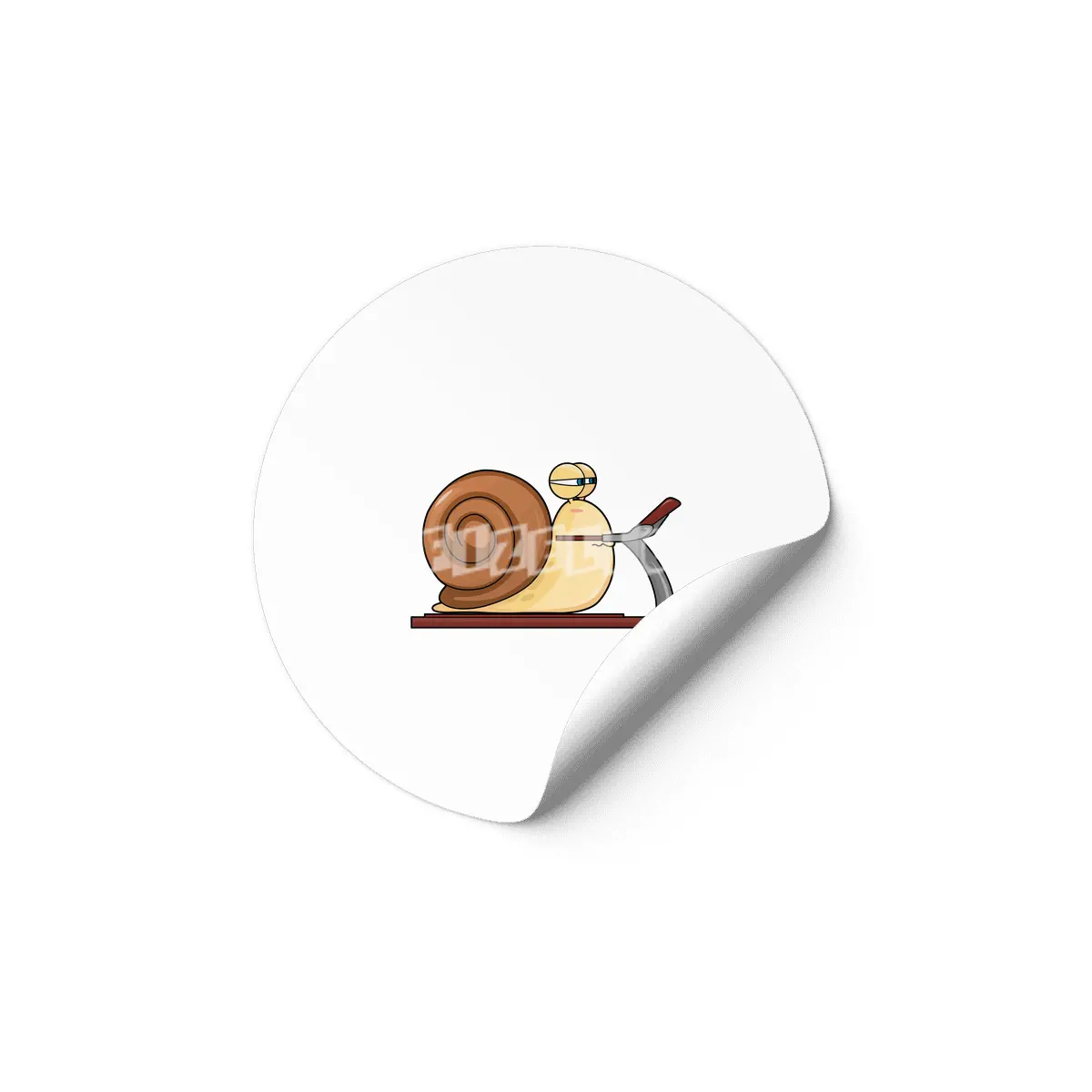 Snail at Jogging on Treadmill Etiket