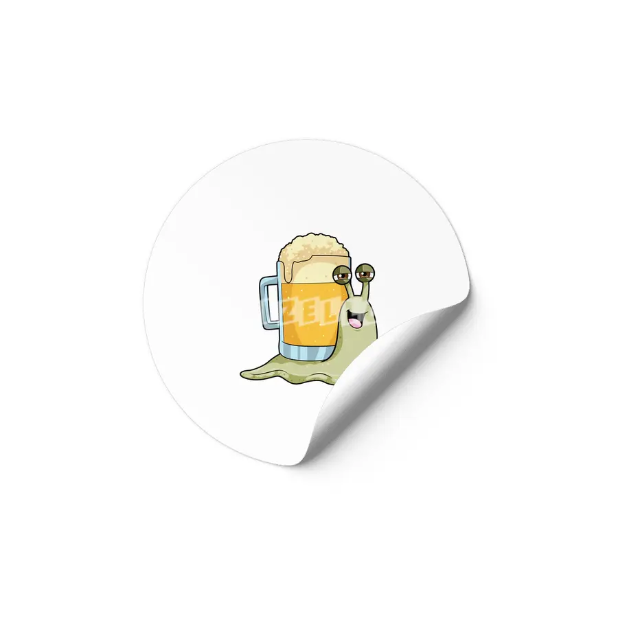 Snail with Glass of Beer Etiket