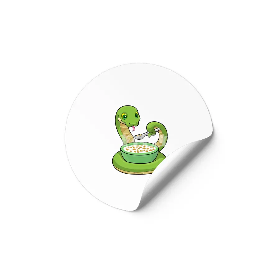 Snake at Eating with Muesli Etiket