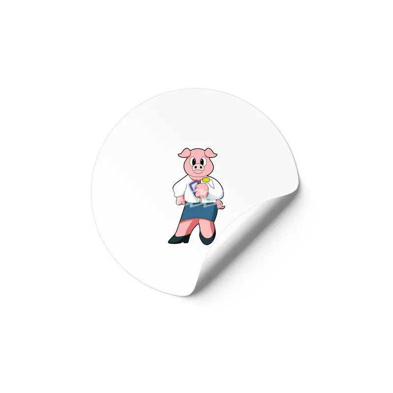 Pig as Secretary with Skirt Etiket