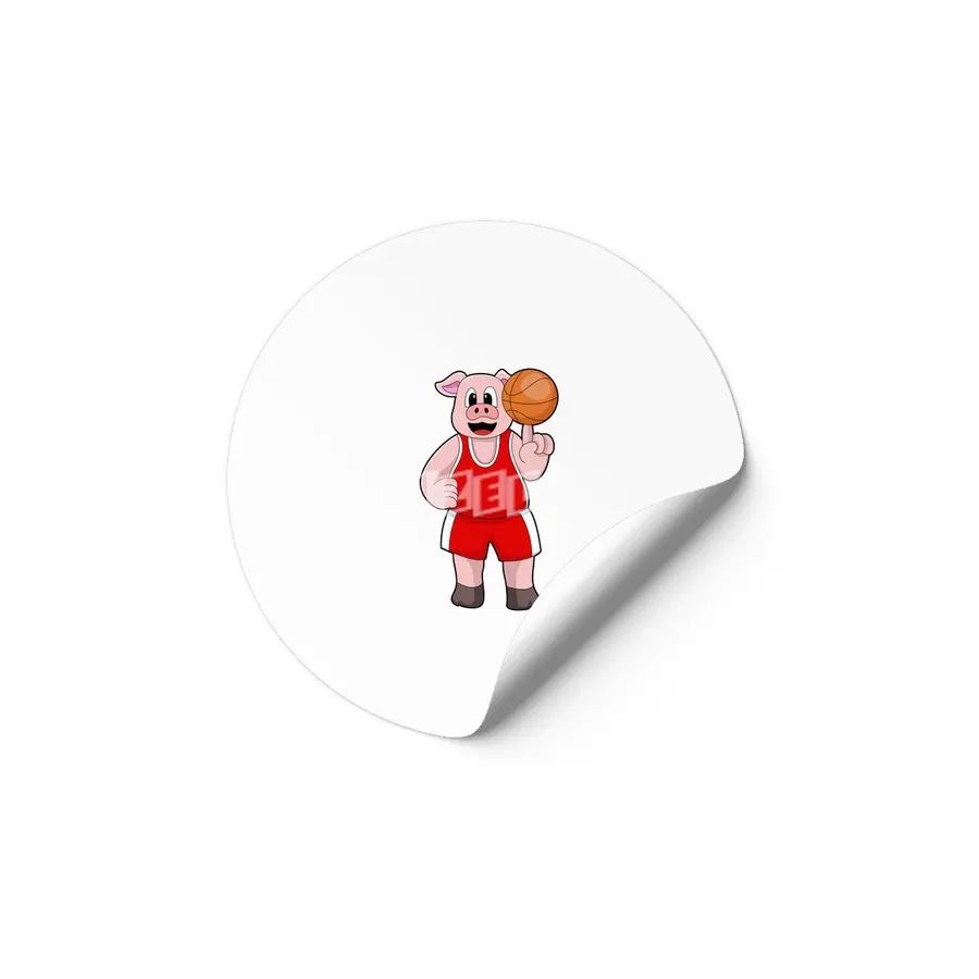 Pig at Basketball Sports Etiket