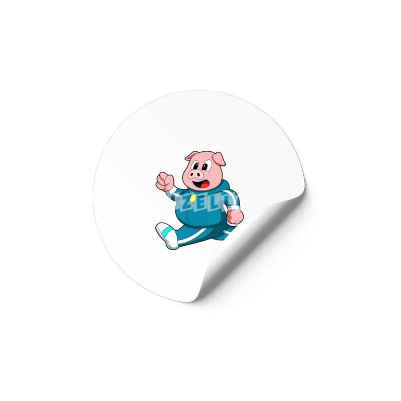 Pig at Fitness - Jogging with Jogging suit Etiket