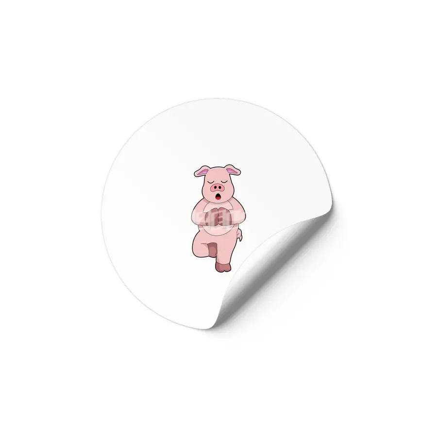 Pig at Yoga on a Leg Etiket